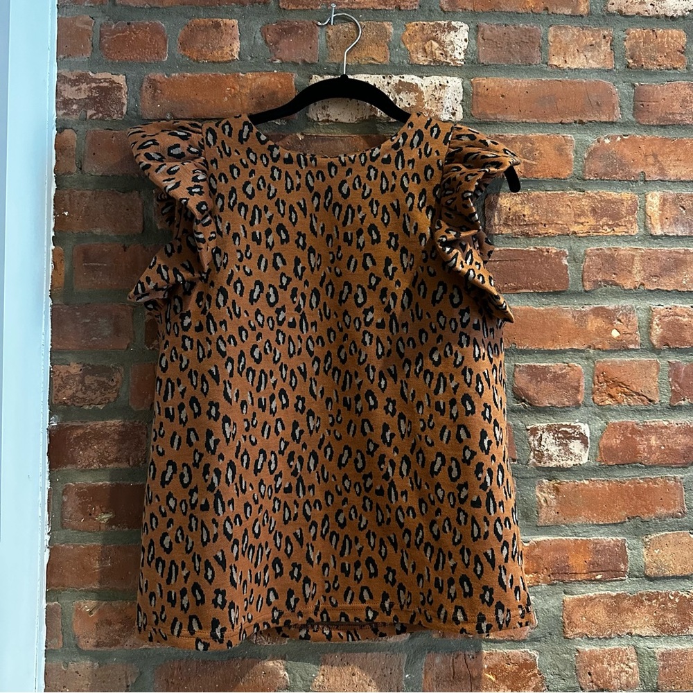 ✨NWT✨ Ruffle Sleeve Animal Print Tank